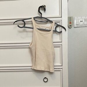 #0423 Cream Cropped Tank Top Size L Brand Lush